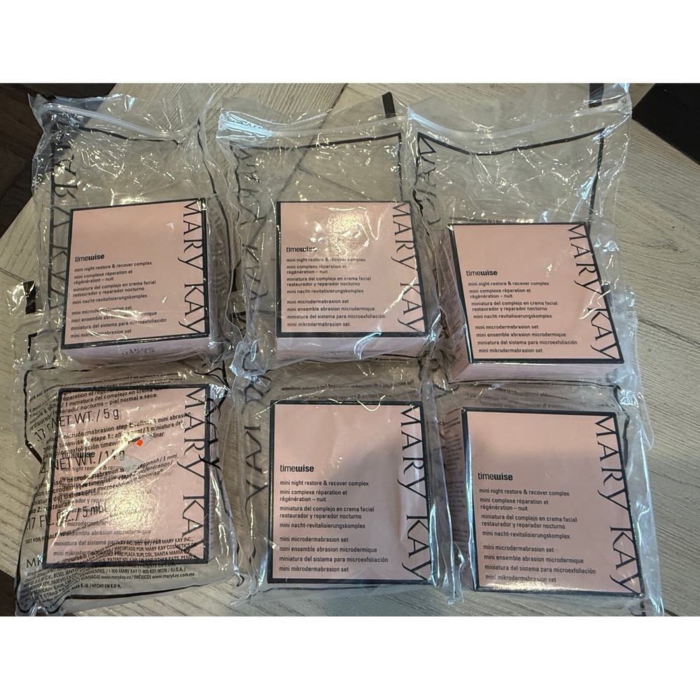 Lot of 6 Mary Kay TimeWise Mini Night Restore‎ Microdermabrasion Set Travel Size